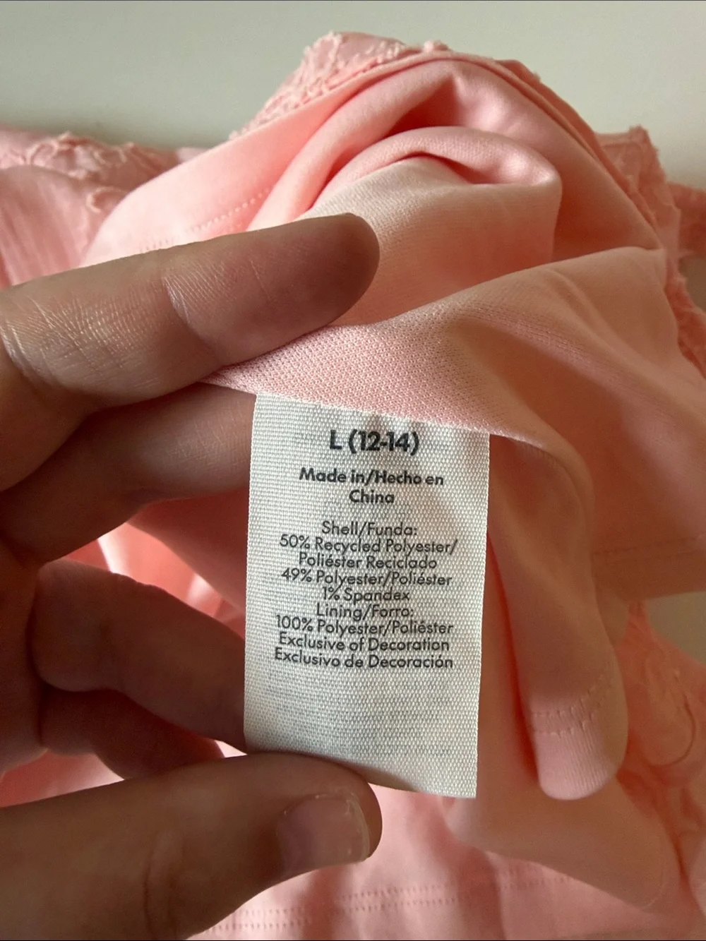 NWT NOBO Babydoll Princess Coquette Pink Lace-Embroidered Chemise Dress Size LG